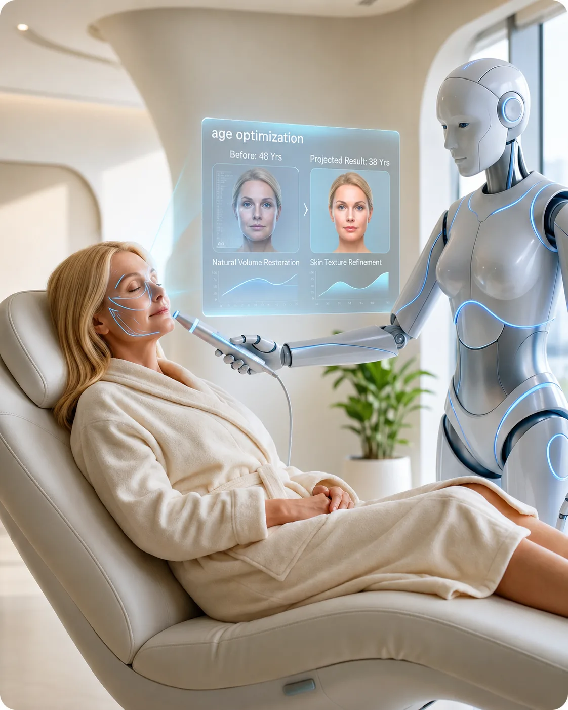Aesthetic nurse performing a personalised regenerative facial treatment